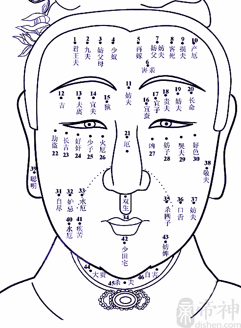 痣相图解大全,痣的位置与命运