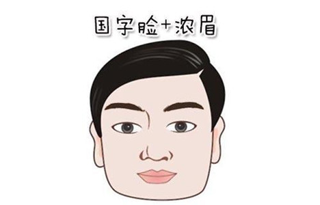 面相一:国字脸 浓眉