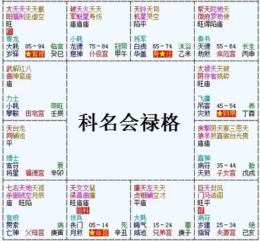 紫微斗数富贵格局——科名会禄格